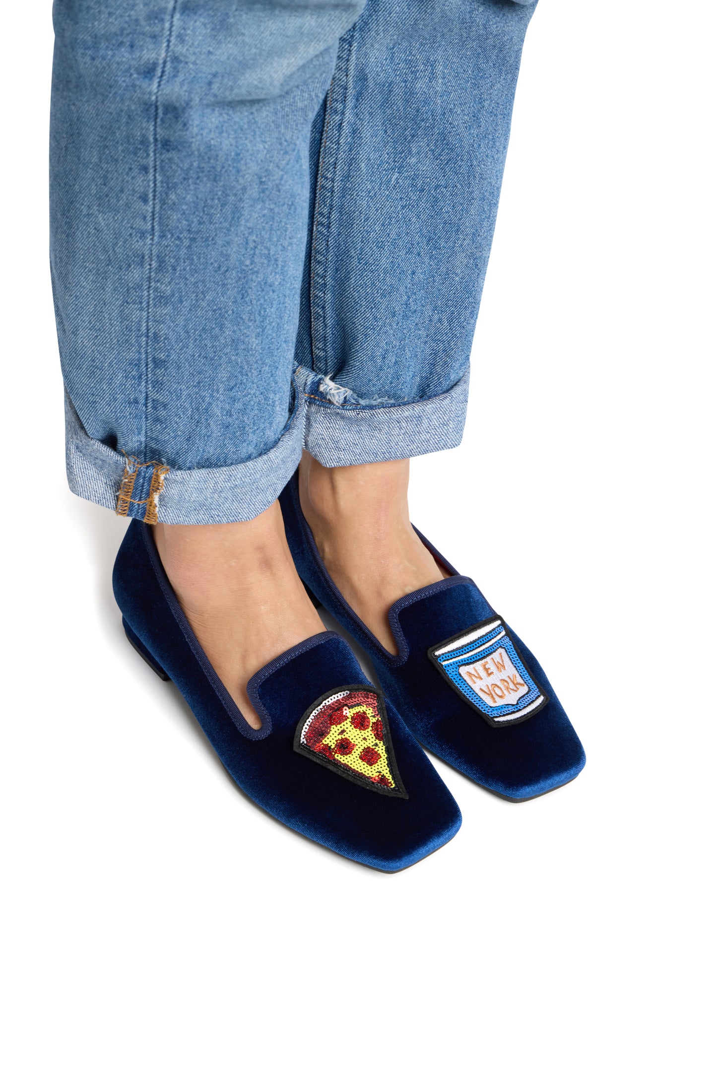 Bryant NYC Embellished Velvet Loafers